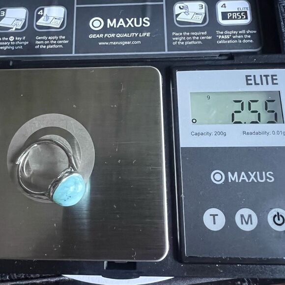 Larimar Crystal Oval Gemstone Ring Size‎ 6 Adjustable (#6) - Picture 15 of 15